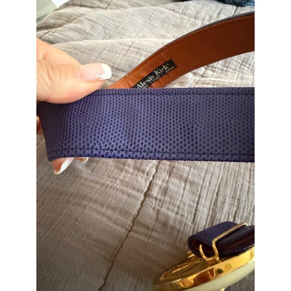 Alexis Kirk Womens Belt Purple Leather Two-Tone Design Unique Buckle Vintage main image 12